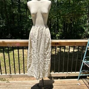 Shirin Guild Wheat Cream Linen Skirt Maxi Modern Minimalist Elastic Waist Large